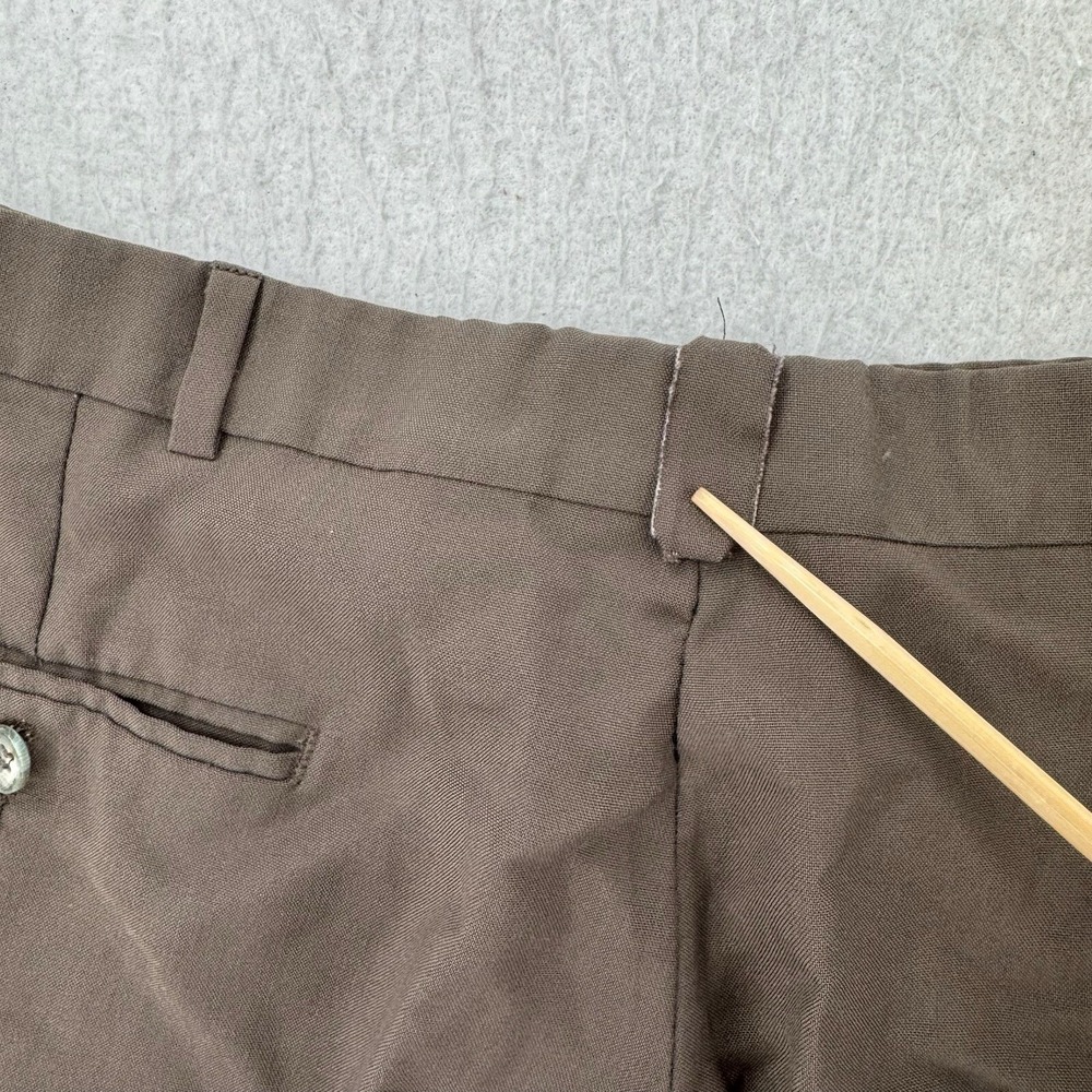 Vintage Levis Travelers Pants Mens 38x32 Brown Pleated Wool Blend Chino Trousers - Picture 6 of 9